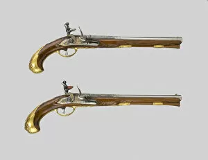 Flint Lock Collection: Pair of Flintlock Pistols, Germany, 1700 / 30. Creator: Johann Jacob Behr