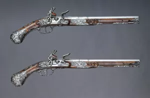 Wool Gallery: Pair of Flintlock Pistols, Italian, Brescia, ca. 1686. Creator: Giovan Battista Francino