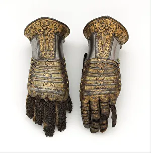 Philip Iii Prints: Pair of Gauntlets, Italian, Milan, ca. 1585. Creator: Unknown