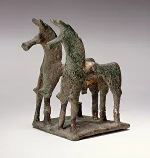 Greek Roman And Etruscan Art Prints: Pair of Horses, Geometric Period (last quarter of 8th century B.C.. Creator: Unknown)