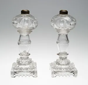 Pair of Lamps, 1835 / 40. Creator: Union Flint Glass Works