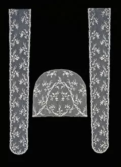 Brussels And Gallery: Pair of lappets and cap crown, Flanders, 1780s. Creator: Unknown