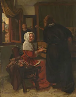 Open Window Prints: Pair Making Music, 1650-1710. Creator: Unknown