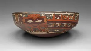 One of a Pair of Matched Bowls Depicting Costumed Ritual Performers, 180 B. C. / A. D. 500