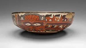 One of a Pair of Matched Bowls Depicting Costumed Ritual Performers, 180 B. C. / A. D. 500