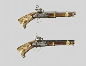 Firearms Prints: Pair of Miquelet Pistols, Ripoll, 1760 / 80. Creator: Unknown