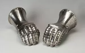 Pair of Mitten Gauntlets, Europe, probably 19th century. Creator: Unknown