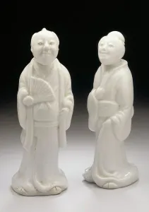 Hirado Ware Prints: Pair of Okimono in the Form of a Standing Couple, 19th century. Creator: Unknown
