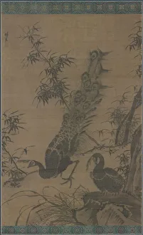 1368 1644 Prints: A Pair of Peafowl, late 1400s-early 1500s. Creator: Lin Liang (Chinese, 1416-1480)