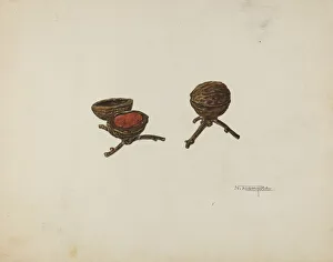 Three Legged Prints: Pair of Pin Cushions, c. 1939. Creator: Nicholas Acampora