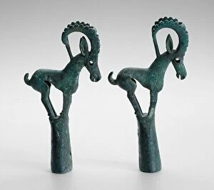 Goat Gallery: Pair of pole tops with Ibex, 6th / 4th century B.C. Creator: Unknown