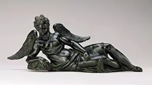 Reclining Prints: Pair of Reclining Angels, c1600. Creator: Workshop of Niccolo Roccatagliata