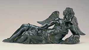 Reclining Prints: Pair of Reclining Angels, c1600. Creator: Workshop of Niccolo Roccatagliata