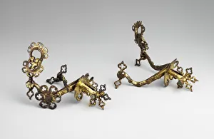 Glass Paste Prints: Pair of Rowel Spurs, French or Italian, ca. 1350. Creator: Unknown