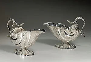 Silverware Prints: Pair Of Sauce Boats, 1746/47. Creator: Paul Crespin