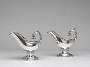 Gravy Boat Prints: Pair of Sauceboats, c. 1830. Creator: Thomas Fletcher