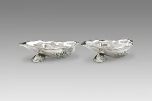Gorham Manufacturing Co Prints: Pair of Shell-Shaped Dishes, 1887. Creator: Gorham Manufacturing Company