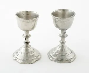 Sedan Prints: Pair of Small Chalices, France, Early 18th century. Creator: Unknown