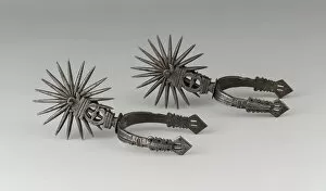 Pair of Spurs, Chile, 19th century in 16th century style. Creator: Unknown