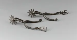Equestrian Equipment Prints: Pair of Spurs, Europe, early 17th century. Creator: Unknown