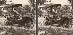 Stereoscope Card Gallery: Pair of Stereograph Views of Early Automobiles, 1902-3. Creator: CH Graves