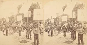 March Collection: Pair of Stereograph Views of General Jacob S. Coxeys Army of the Unemployed, 1850s-1910s