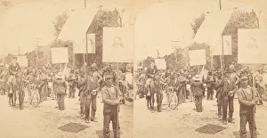 Placard Collection: Pair of Stereograph Views of General Jacob S. Coxeys Army of the Unemployed, 1850s-1910s