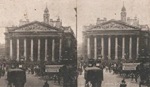 Pair of Stereograph Views of the Royal Exchange, London, England, 1850s-1910s