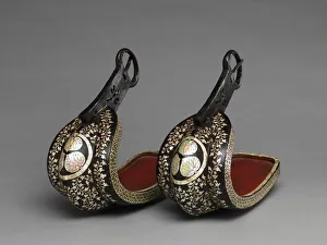Stirrups Prints: Pair of Stirrups (Abumi), Japanese, late 16th-early 17th century. Creator: Unknown