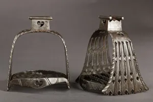 Equestrian Equipment Prints: Pair of Stirrups, Spanish, late 16th century - early 17th century. Creator: Unknown
