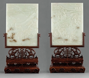 Quing Dynasty Prints: Pair of table screens, 19th century. Creator: Unknown
