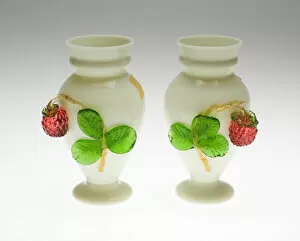 Strawberry Gallery: Pair of Vases, England, c. 1850 / 60. Creator: Unknown