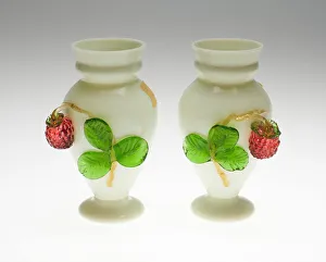 Strawberries Gallery: Pair of Vases, England, c. 1850 / 60. Creator: Unknown