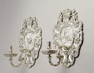 Illustrations Prints: Pair Of Wall Sconces, 1730/31. Creator: Peter Archambo