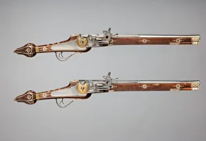 Staghorn Prints: Pair of Wheellock Pistols Made for the Bodyguard of the Prince-Elector of Saxony, German