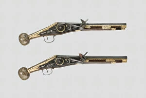 Pair of Wheellock Pistols, Dresden, 1577. Creator: A. Drechsler