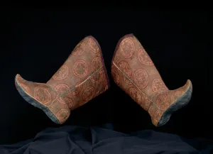 Pair of Womans Boots with Tying Ribbon, China, Tang dynasty(618-906