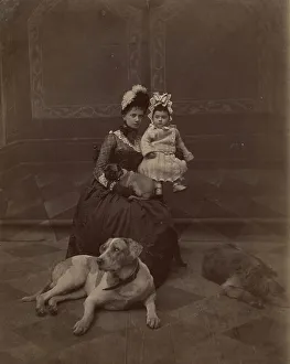 Paired portrait of a young woman and child, 1890. Creator: Unknown