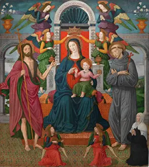 Our Lady Prints: Pala Rigoli. Madonna and the Child enthroned between Saint John the Baptist