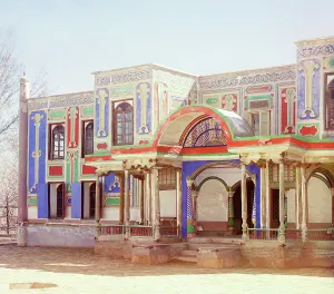 Plasterwork Prints: Palace - another façade, Bukhara