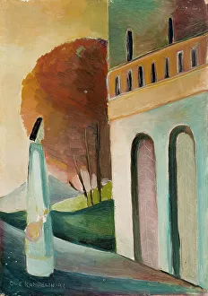 Kandelin Ole Prints: At a Palace Gate, 1943. Creator: Ole Kandelin