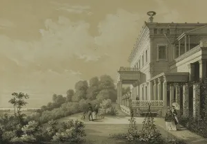 Fawn Tint Stone Prints: Palace of the Grand Duchess Marie Nicolaievna, c. 1820. Creator: C. Schultz