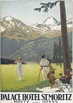 Palace Hotel St. Moritz, 1921. Creator: Cardinaux; Emil (1877-1936)