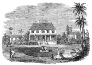 Hawaii Prints: Palace of the late King of the Sandwich Islands at Honolulu, 1864. Creator: Unknown
