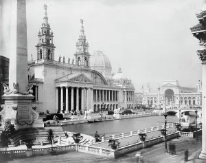 Chicago World Fair Prints: Palace of Mechanic Arts and lagoon at the World's Columbian Exposition