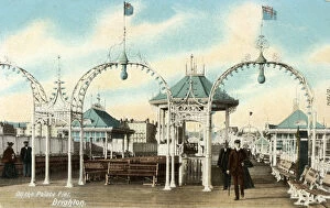 Flags Gallery: On the Palace Pier, Brighton, Sussex, c1900s(?)