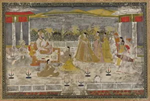 Sitar Prints: A Palace scene, 18th century. Creator: Unknown