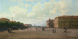 The Palace Square in Saint Petersburg, 1860s. Creator: Vereshchagin