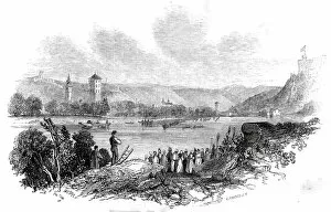 Ebenezer Gallery: The Palace of Stolzenfels, on the Rhine, 1845. Creator: Ebenezer Landells