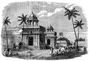 Wheels Prints: Palace of Tanjore - from a drawing by T.J. Rawlins, 1858. Creator: Unknown